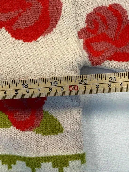 Disney Beauty and Beast Chip Cozy Cardigan Rose Knit Cottagecore - Picture 6 of 7